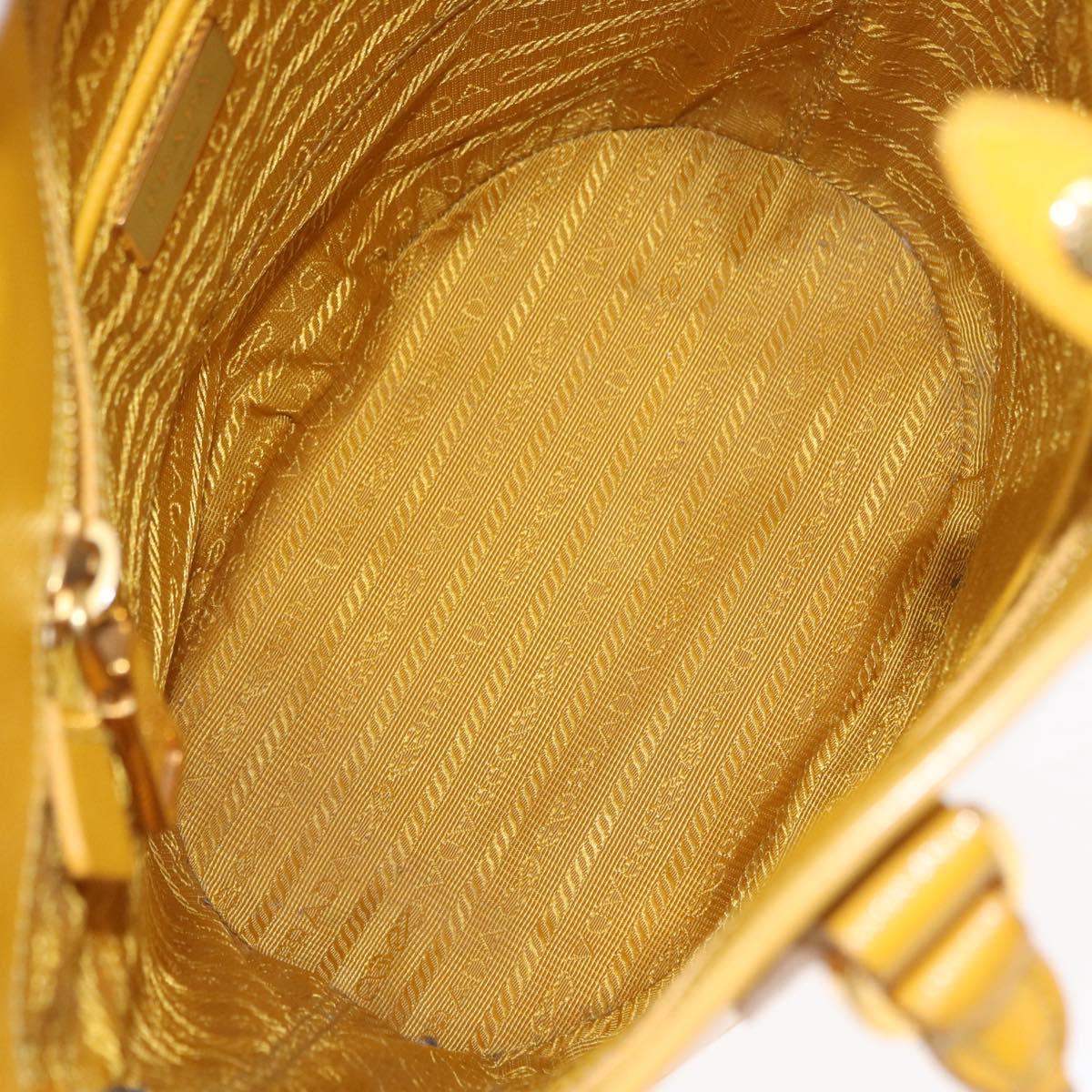 PRADA Hand Bag Safiano leather 2way Yellow Gold Auth 152405
