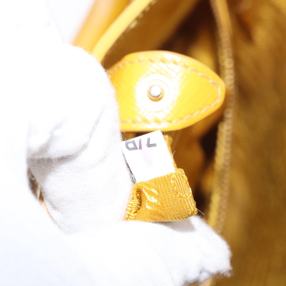 PRADA Hand Bag Safiano leather 2way Yellow Gold Auth 152405