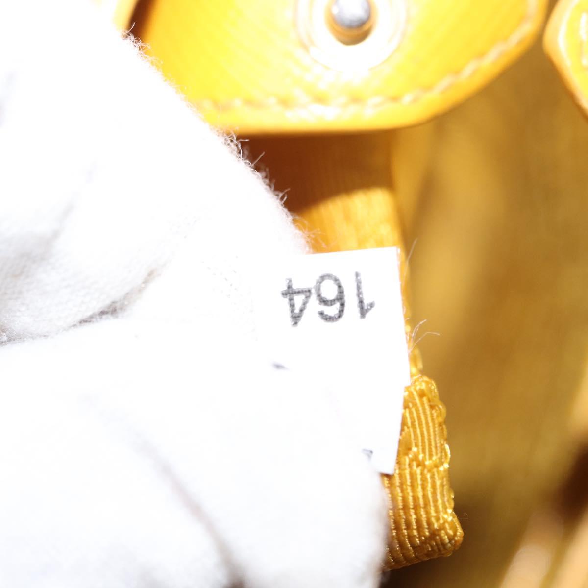 PRADA Hand Bag Safiano leather 2way Yellow Gold Auth 152405