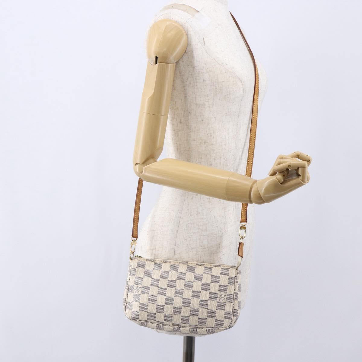LOUIS VUITTON Damier Azur Pochette Accessoires Pouch N51986 LV Auth 152406V
