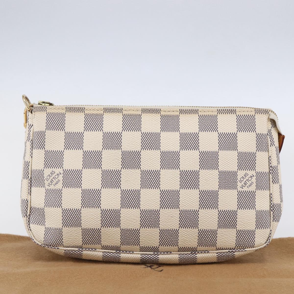 LOUIS VUITTON Damier Azur Pochette Accessoires Pouch N51986 LV Auth 152406V