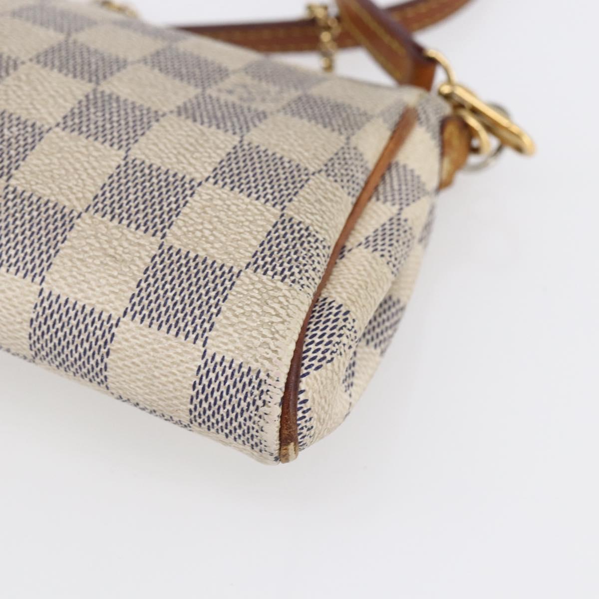 LOUIS VUITTON Damier Azur Eva Shoulder Bag 2way N55214 LV Auth 152408