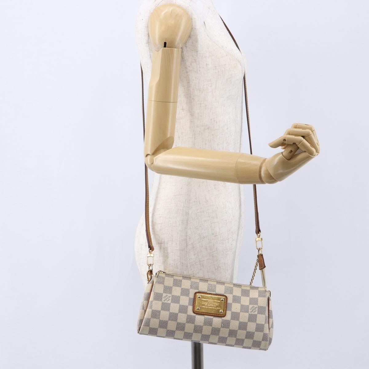 LOUIS VUITTON Damier Azur Eva Shoulder Bag 2way N55214 LV Auth 152408