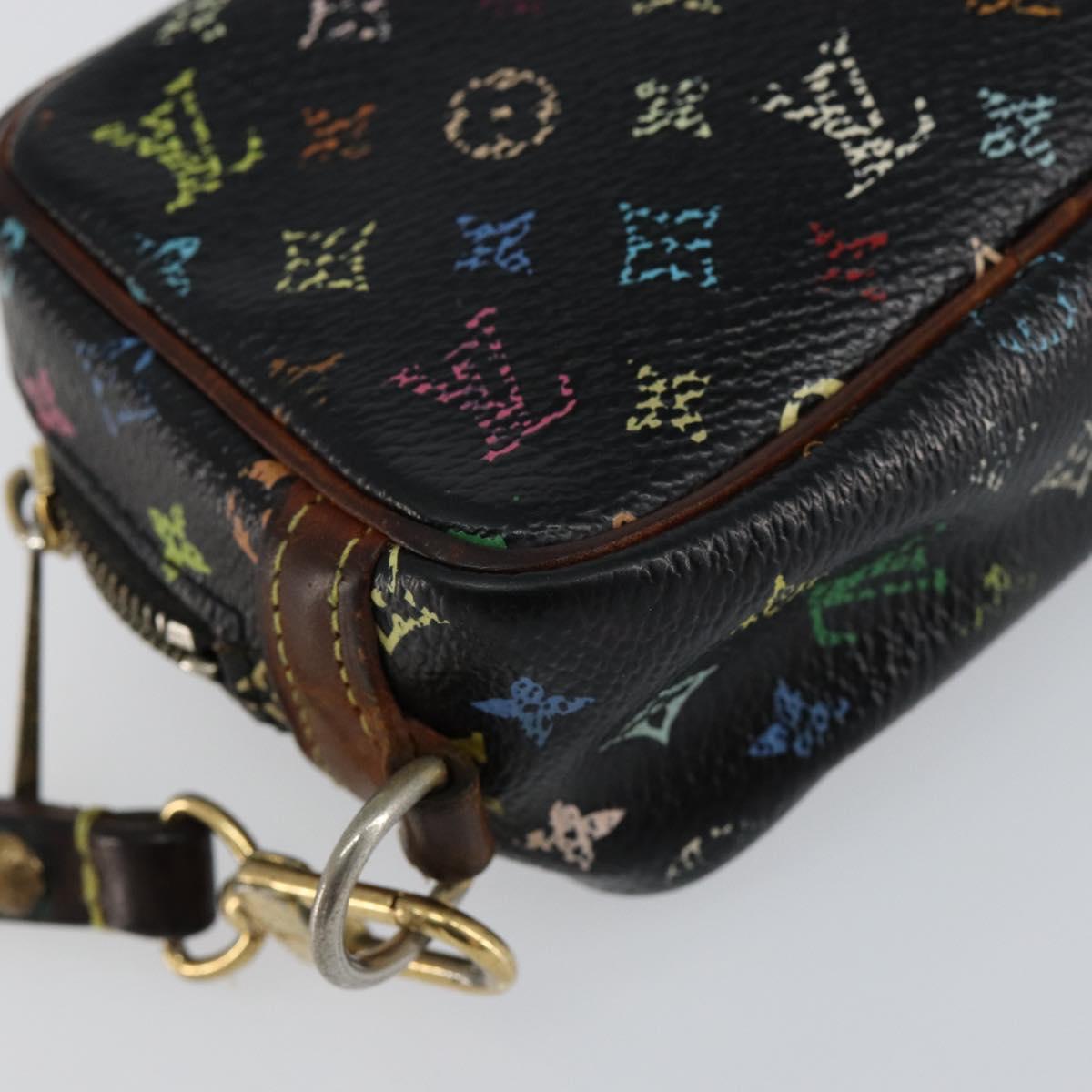 LOUIS VUITTON Monogram Multicolor Trousse Wapity Pouch Black M58034 Auth 152411