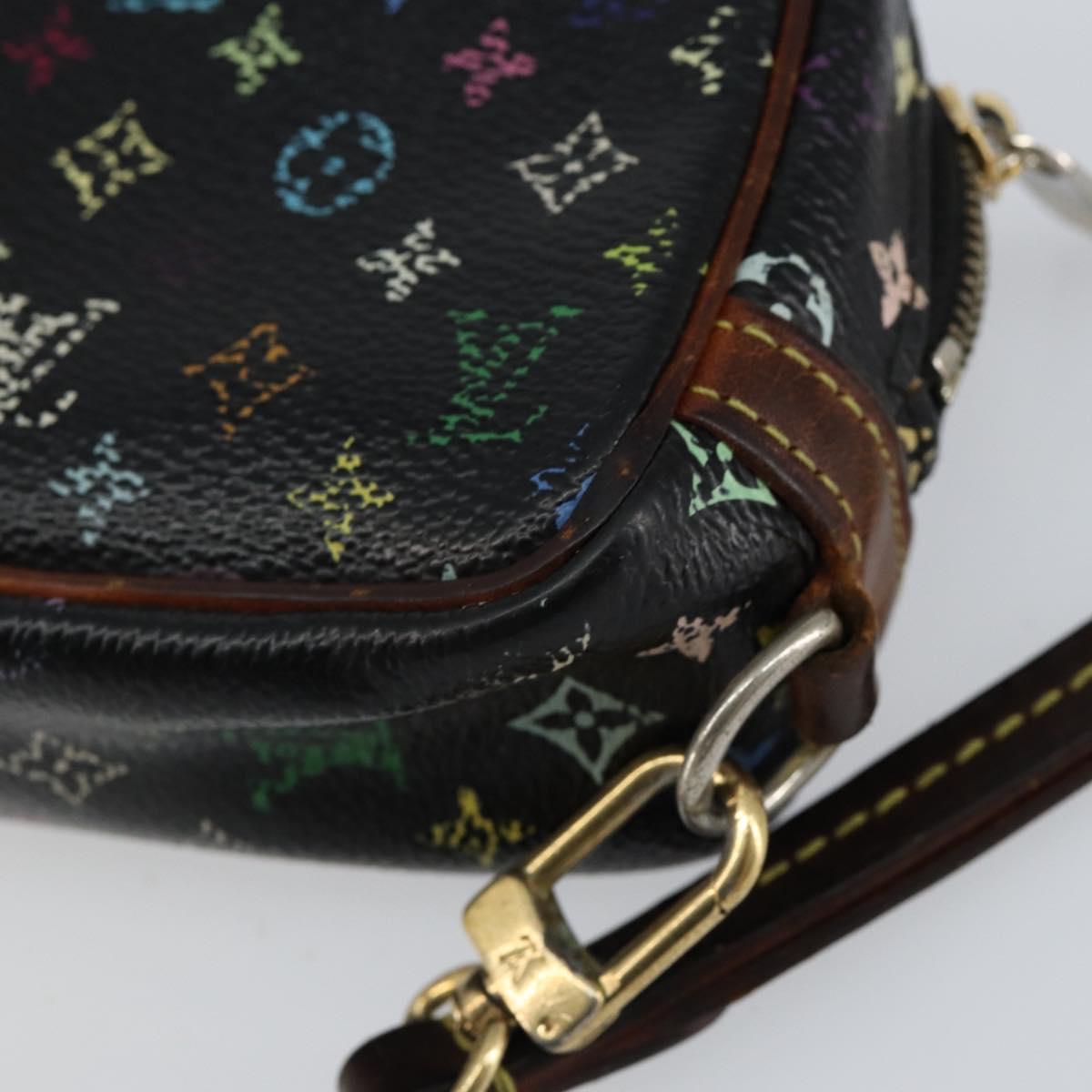 LOUIS VUITTON Monogram Multicolor Trousse Wapity Pouch Black M58034 Auth 152411