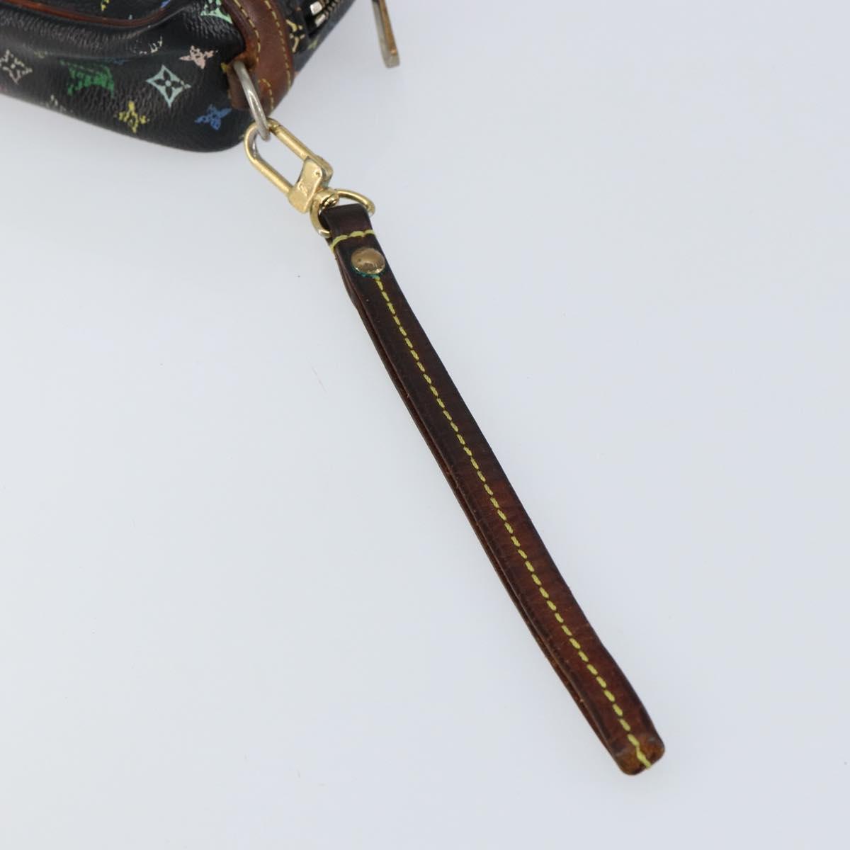 LOUIS VUITTON Monogram Multicolor Trousse Wapity Pouch Black M58034 Auth 152411