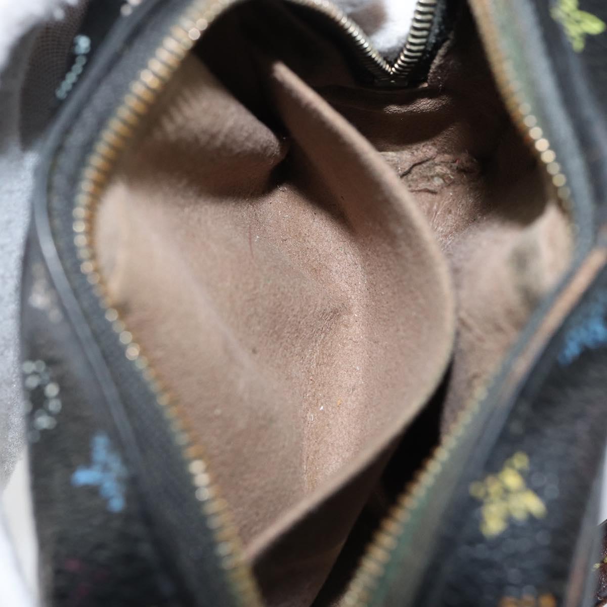 LOUIS VUITTON Monogram Multicolor Trousse Wapity Pouch Black M58034 Auth 152411