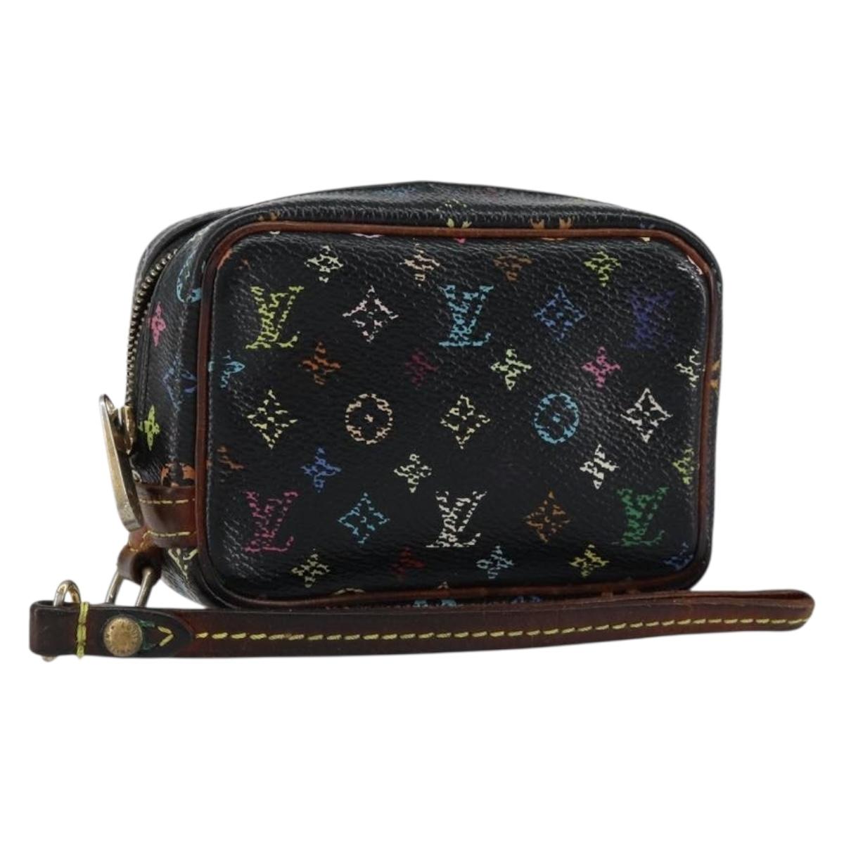 LOUIS VUITTON Monogram Multicolor Trousse Wapity Pouch Black M58034 Auth 152411