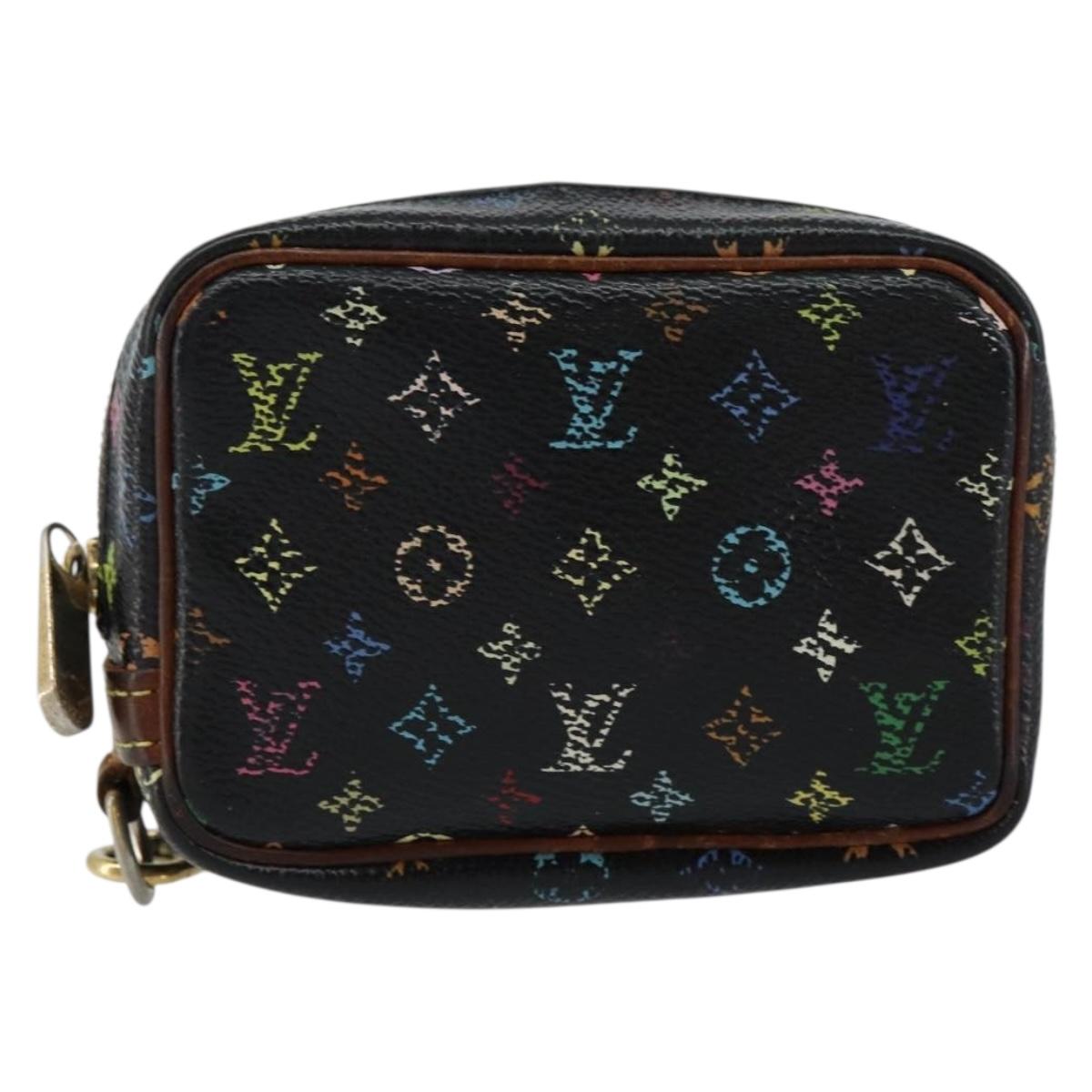 LOUIS VUITTON Monogram Multicolor Trousse Wapity Pouch Black M58034 Auth 152411