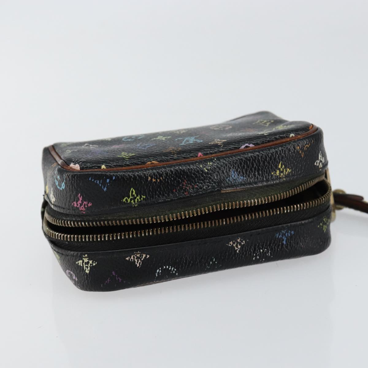 LOUIS VUITTON Monogram Multicolor Trousse Wapity Pouch Black M58034 Auth 152411