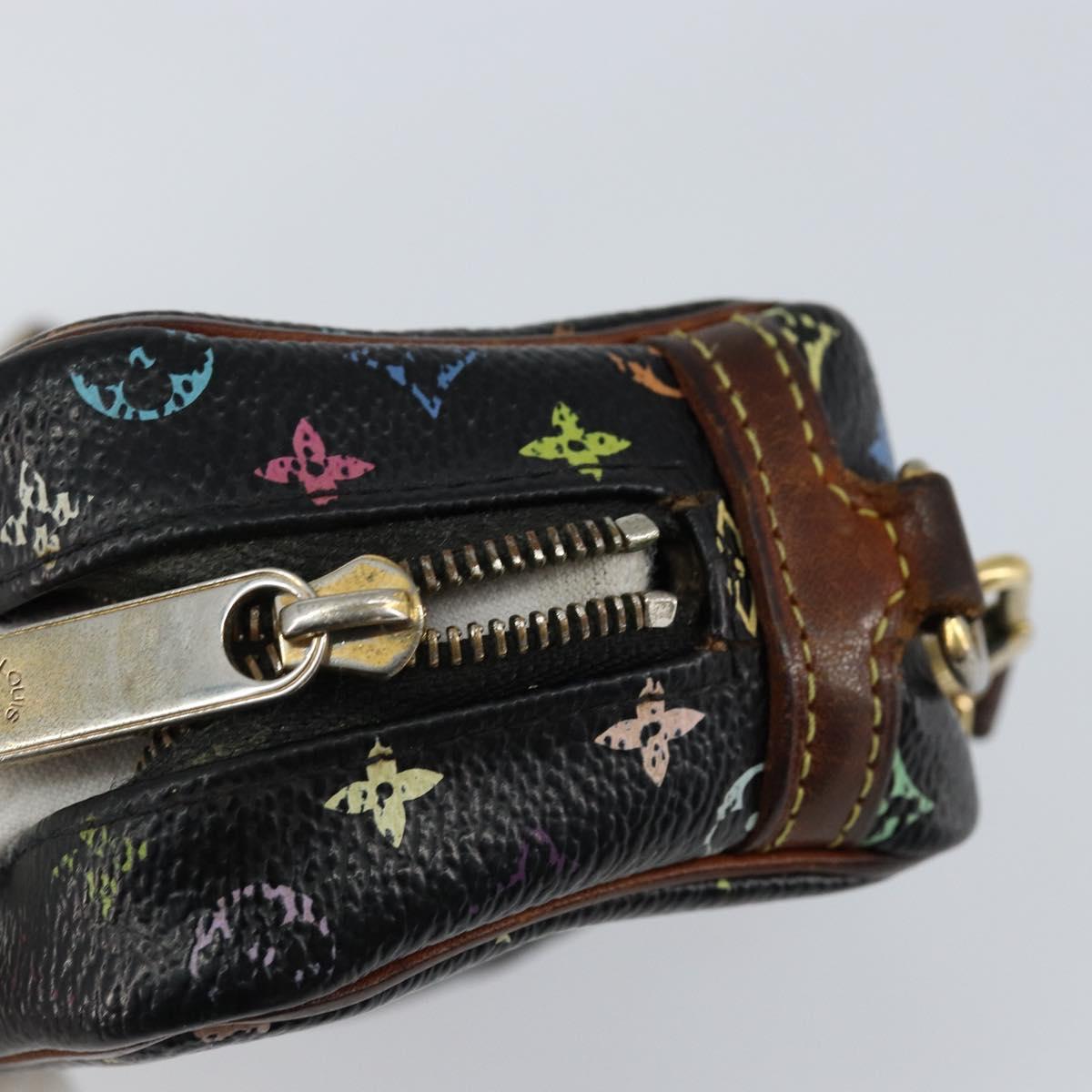 LOUIS VUITTON Monogram Multicolor Trousse Wapity Pouch Black M58034 Auth 152411