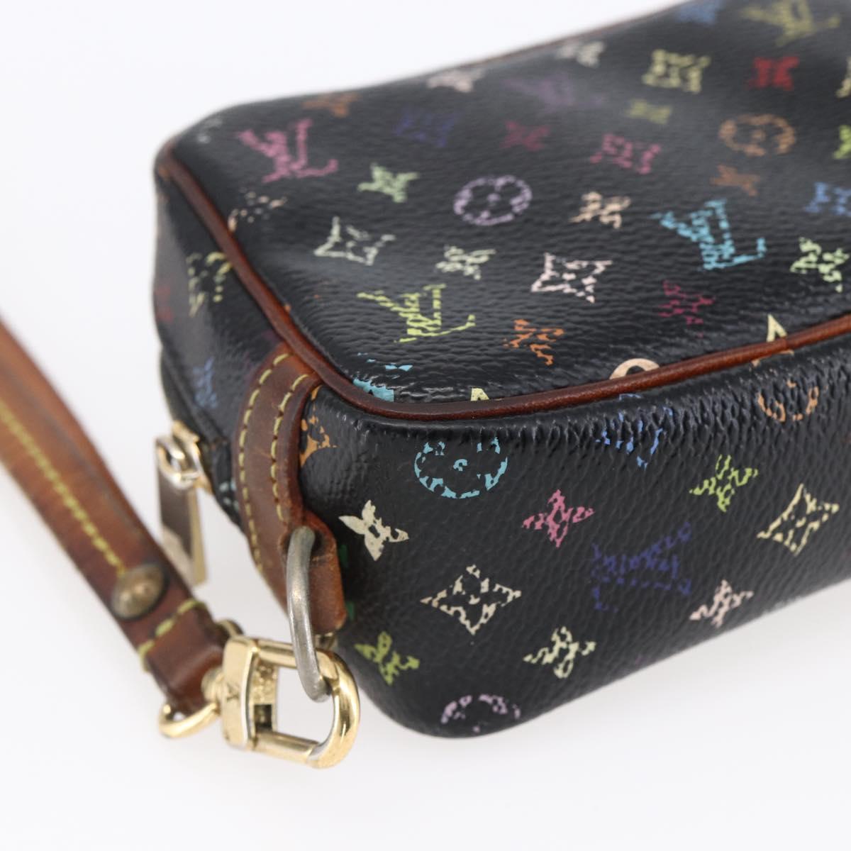 LOUIS VUITTON Monogram Multicolor Trousse Wapity Pouch Black M58034 Auth 152412