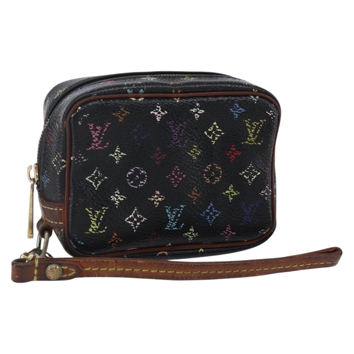 LOUIS VUITTON Monogram Multicolor Trousse Wapity Pouch Black M58034 Auth 152412