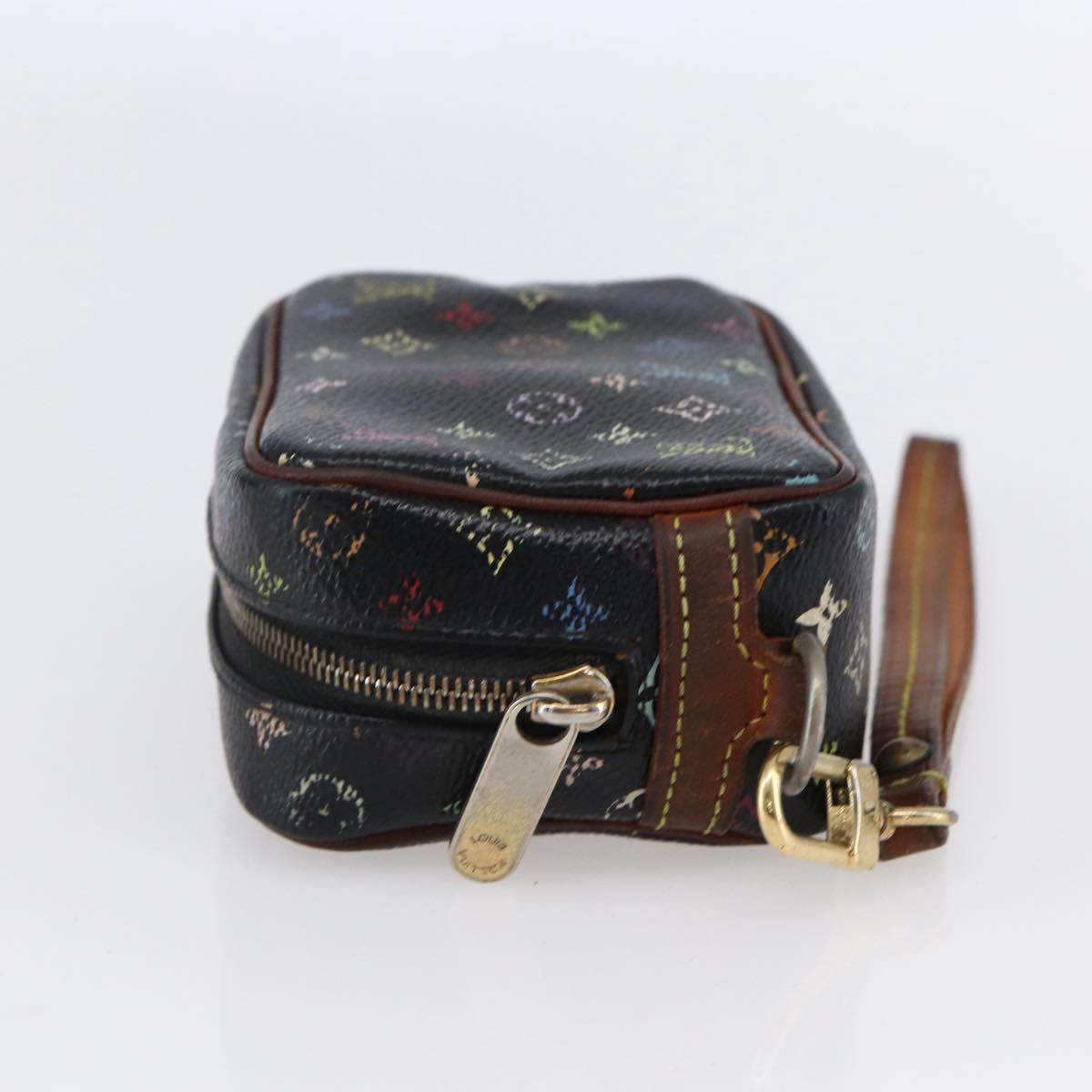 LOUIS VUITTON Monogram Multicolor Trousse Wapity Pouch Black M58034 Auth 152412