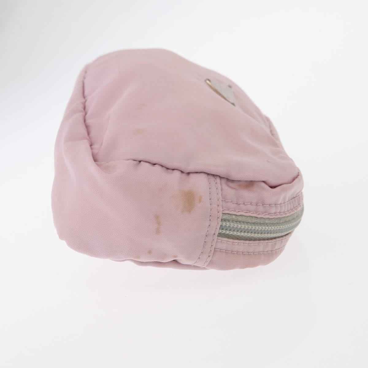 PRADA Pouch Nylon Canvas 3 Set Black Pink khaki Auth 152422