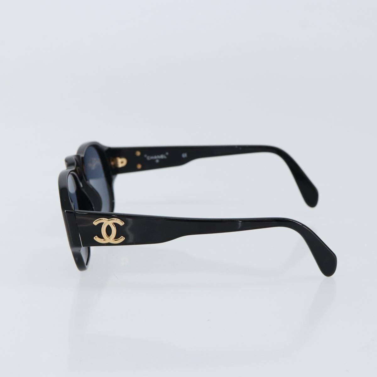CHANEL Sunglasses plastic Black CC Auth 152425