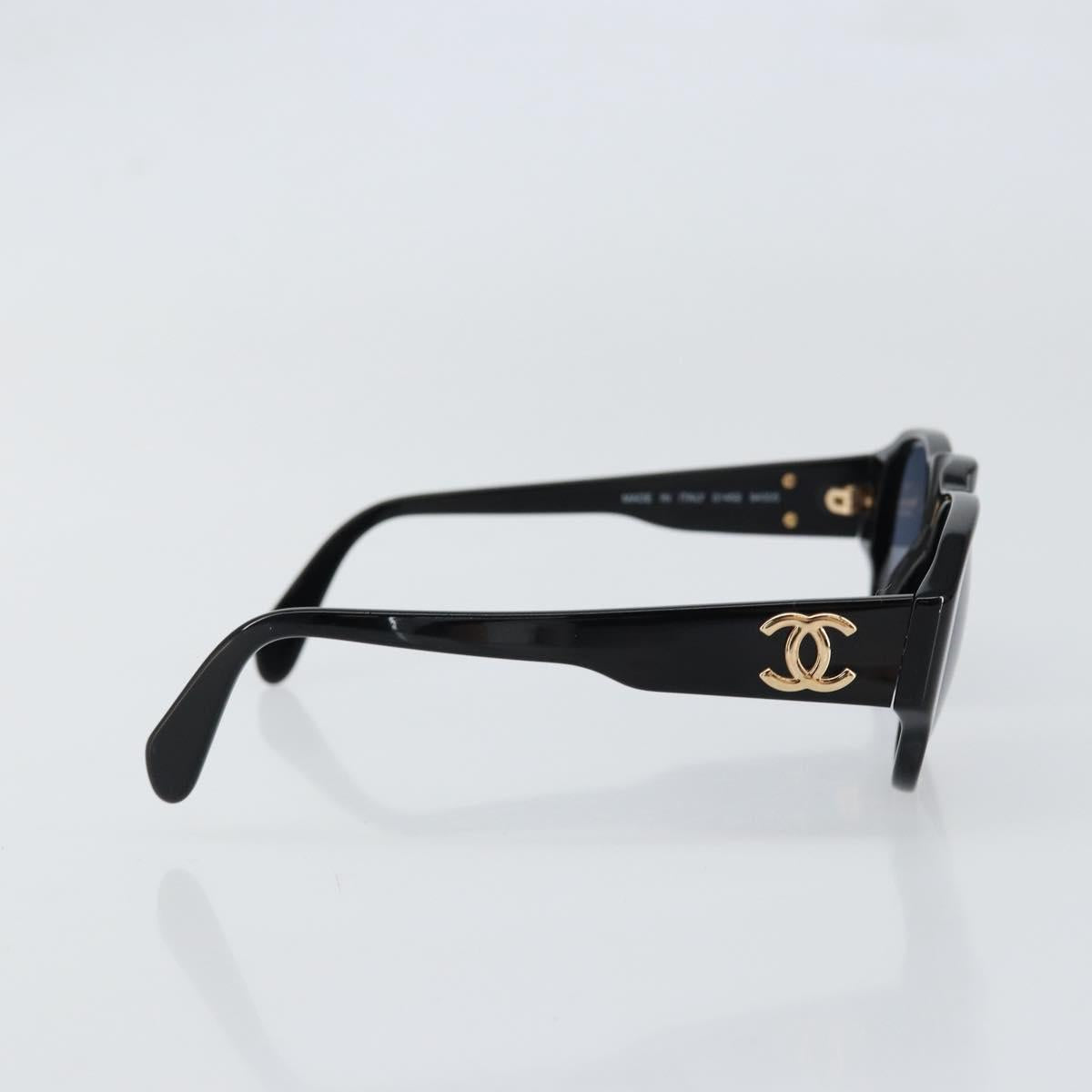CHANEL Sunglasses plastic Black CC Auth 152425