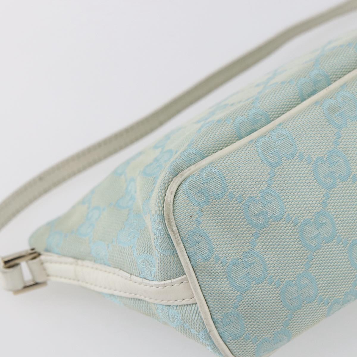 GUCCI GG Canvas Accessory Pouch Peppermint Gold 039 1103 Auth 152427