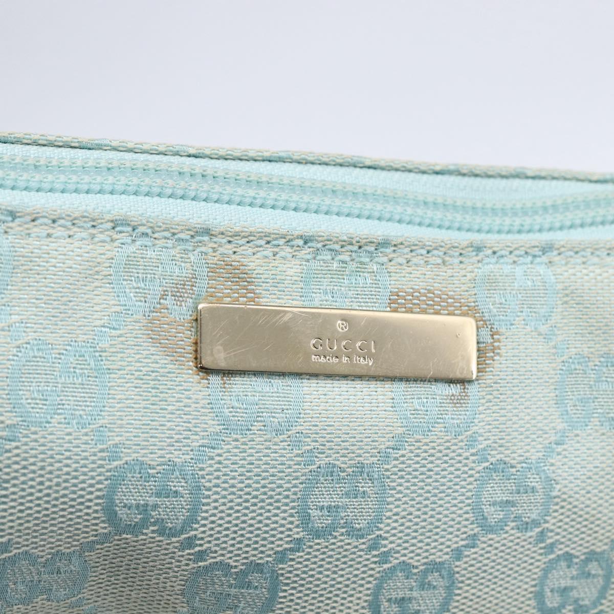 GUCCI GG Canvas Accessory Pouch Peppermint Gold 039 1103 Auth 152427