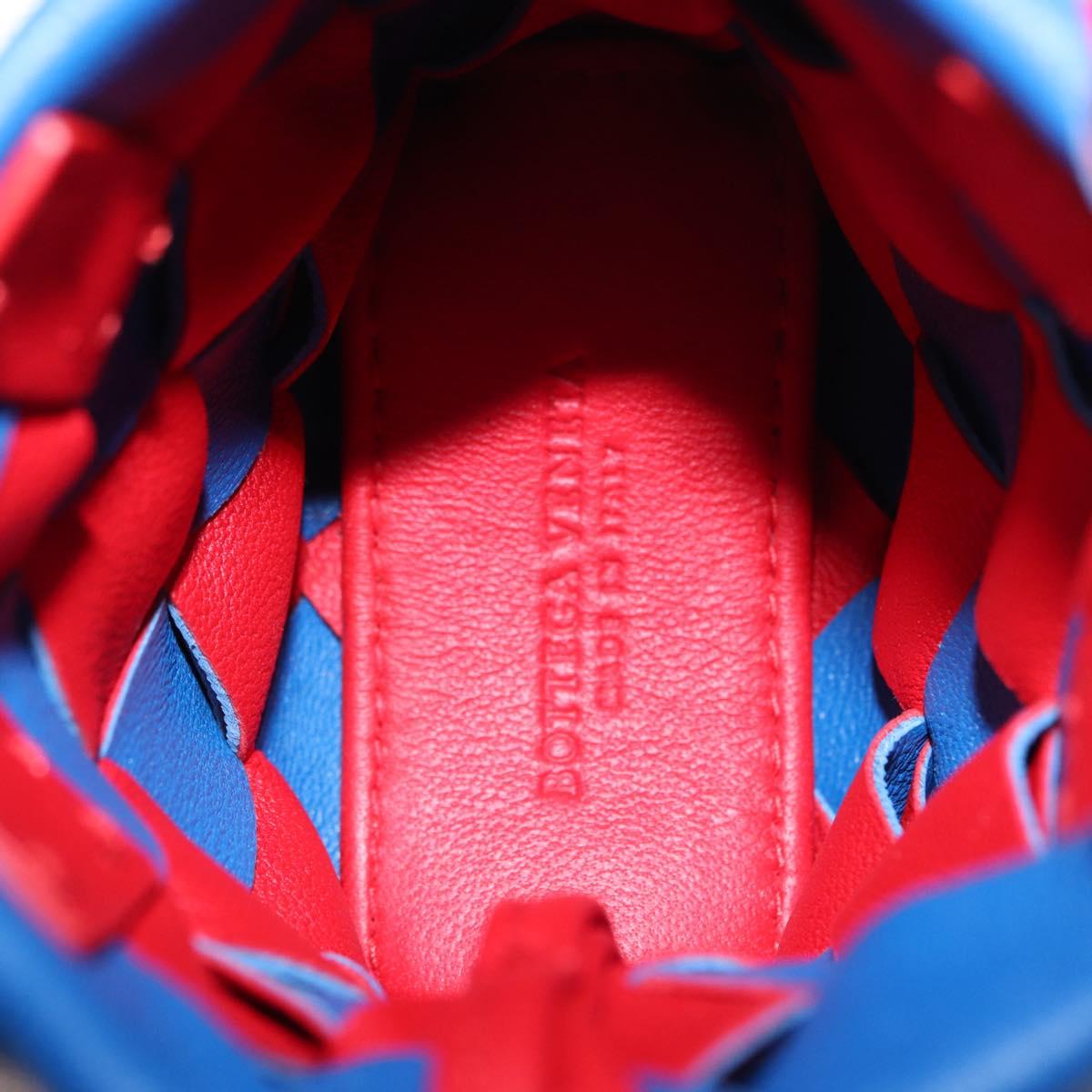 BOTTEGA VENETA INTRECCIATO Charm Leather Red Blue Auth 152431V