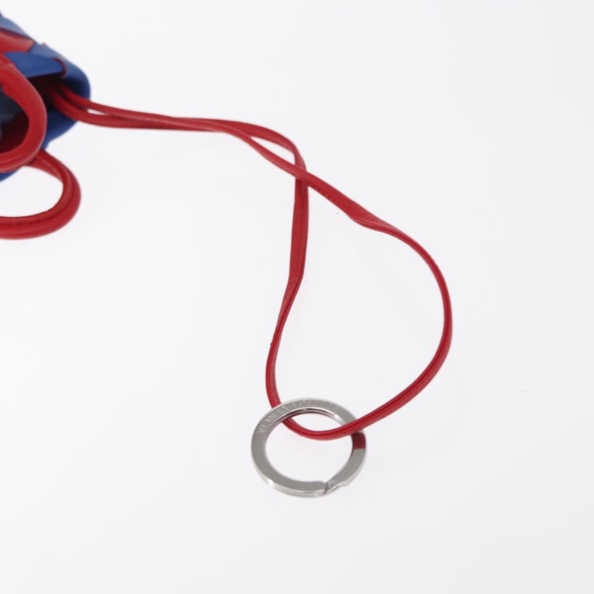 BOTTEGA VENETA INTRECCIATO Charm Leather Red Blue Auth 152431V