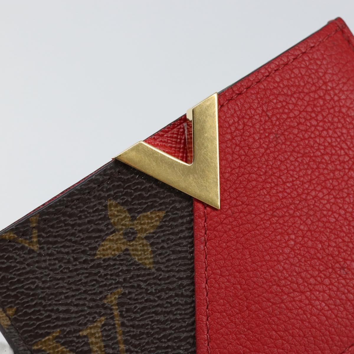 LOUIS VUITTON Monogram Porte Cartes Kimono Card Case Red M56172 LV Auth 152432