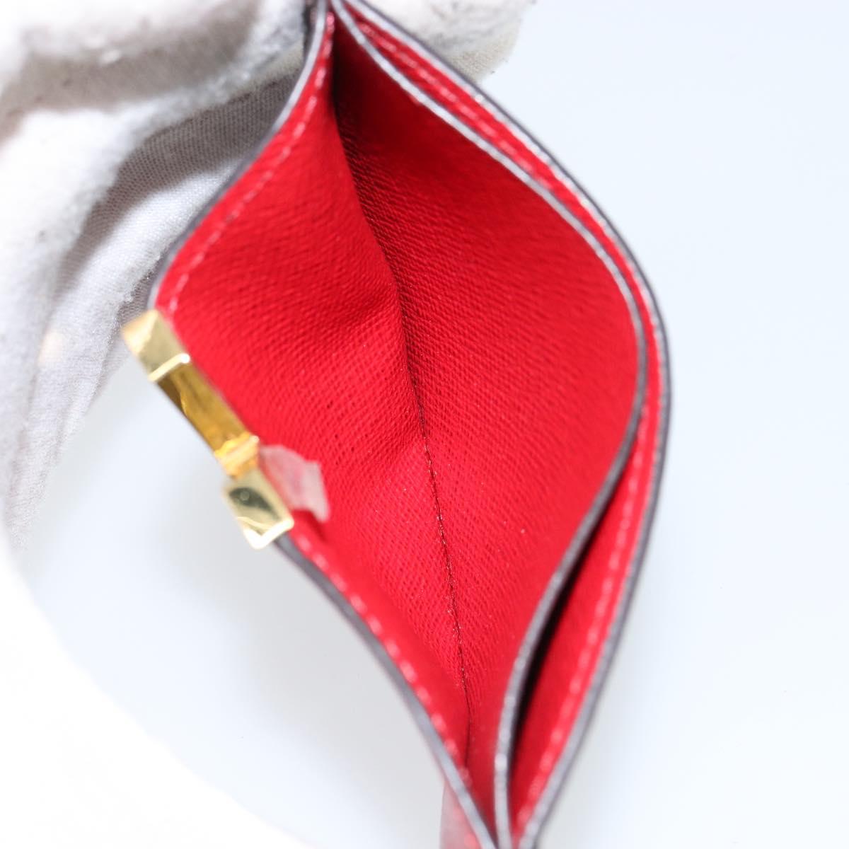 LOUIS VUITTON Monogram Porte Cartes Kimono Card Case Red M56172 LV Auth 152432