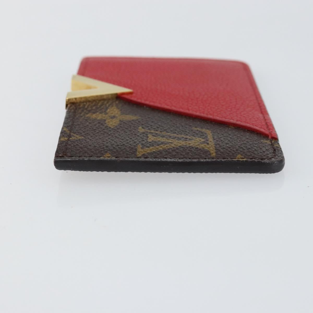 LOUIS VUITTON Monogram Porte Cartes Kimono Card Case Red M56172 LV Auth 152432