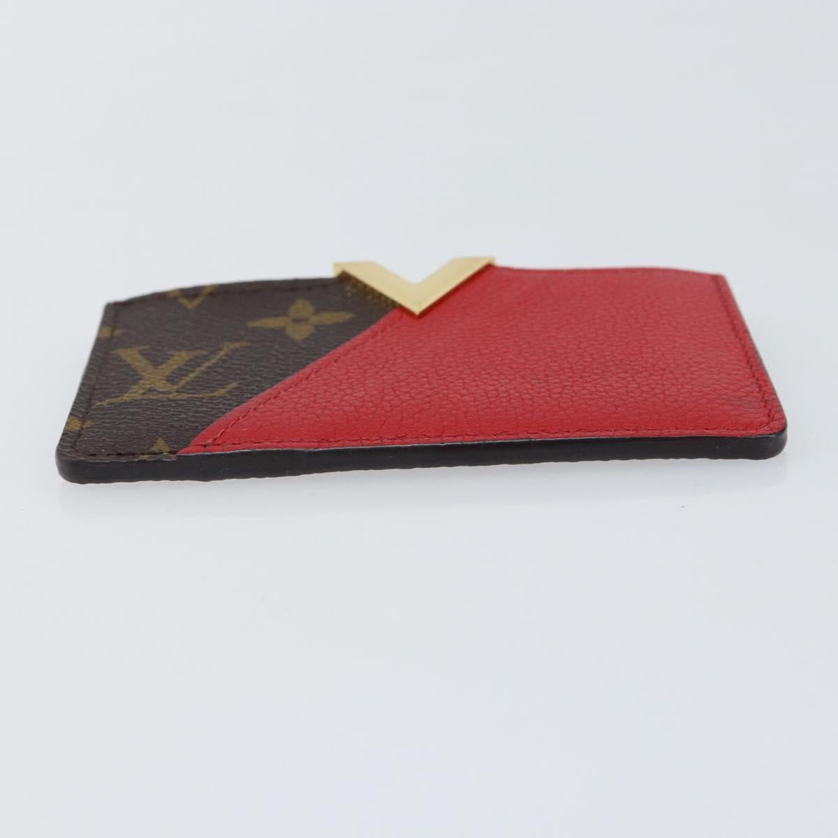 LOUIS VUITTON Monogram Porte Cartes Kimono Card Case Red M56172 LV Auth 152432