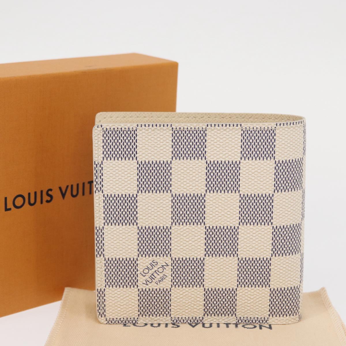 LOUIS VUITTON Damier Azur Porte Feuille Marco Bifold Wallet N60018 Auth 152433V