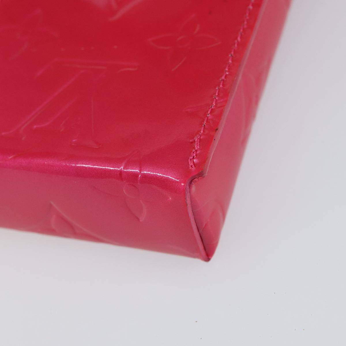 LOUIS VUITTON Monogram Vernis Green Cigarette Case Fusha Pink M91242 Auth 152434V