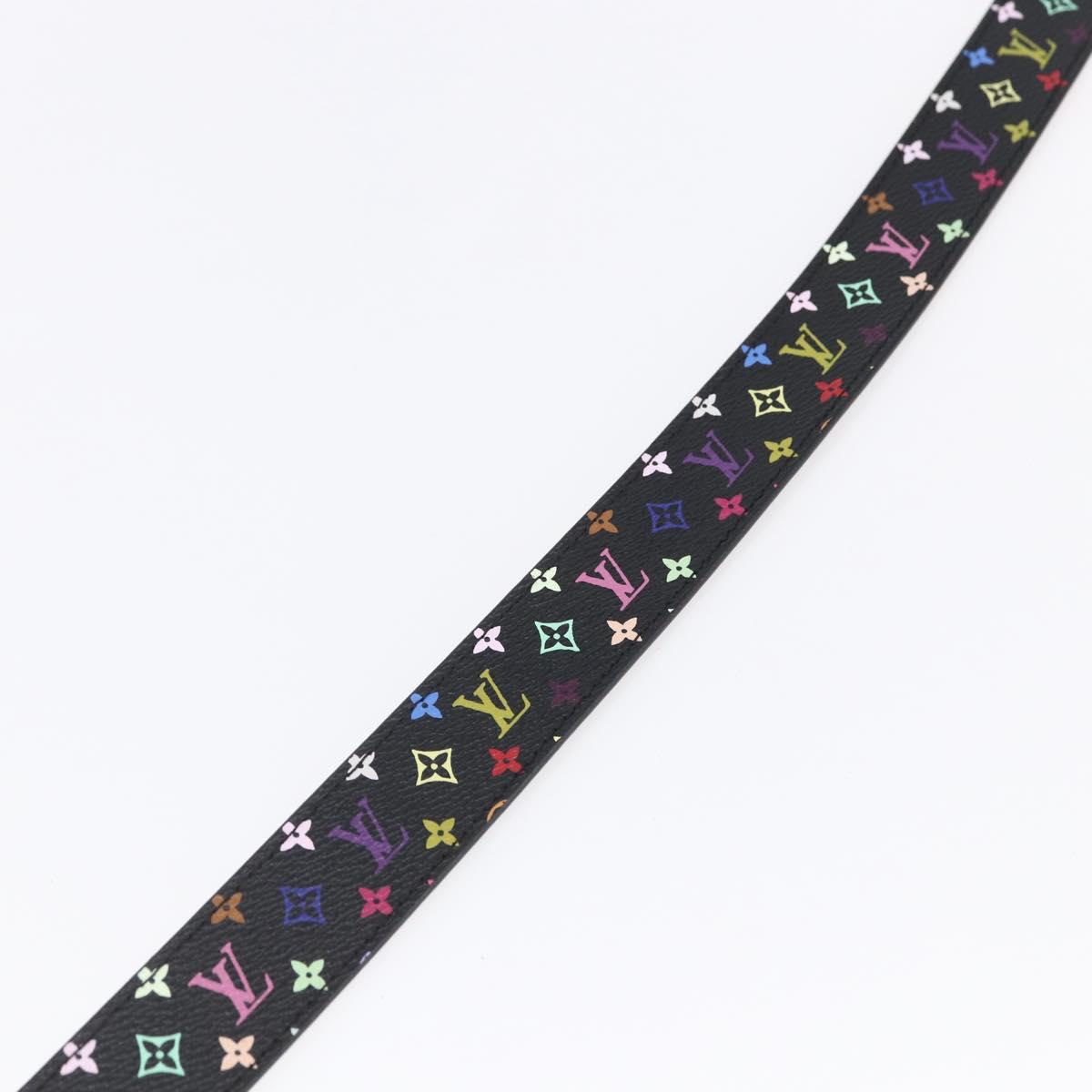 LOUIS VUITTON Multicolor Ceinture Belt Black LV Auth 152435