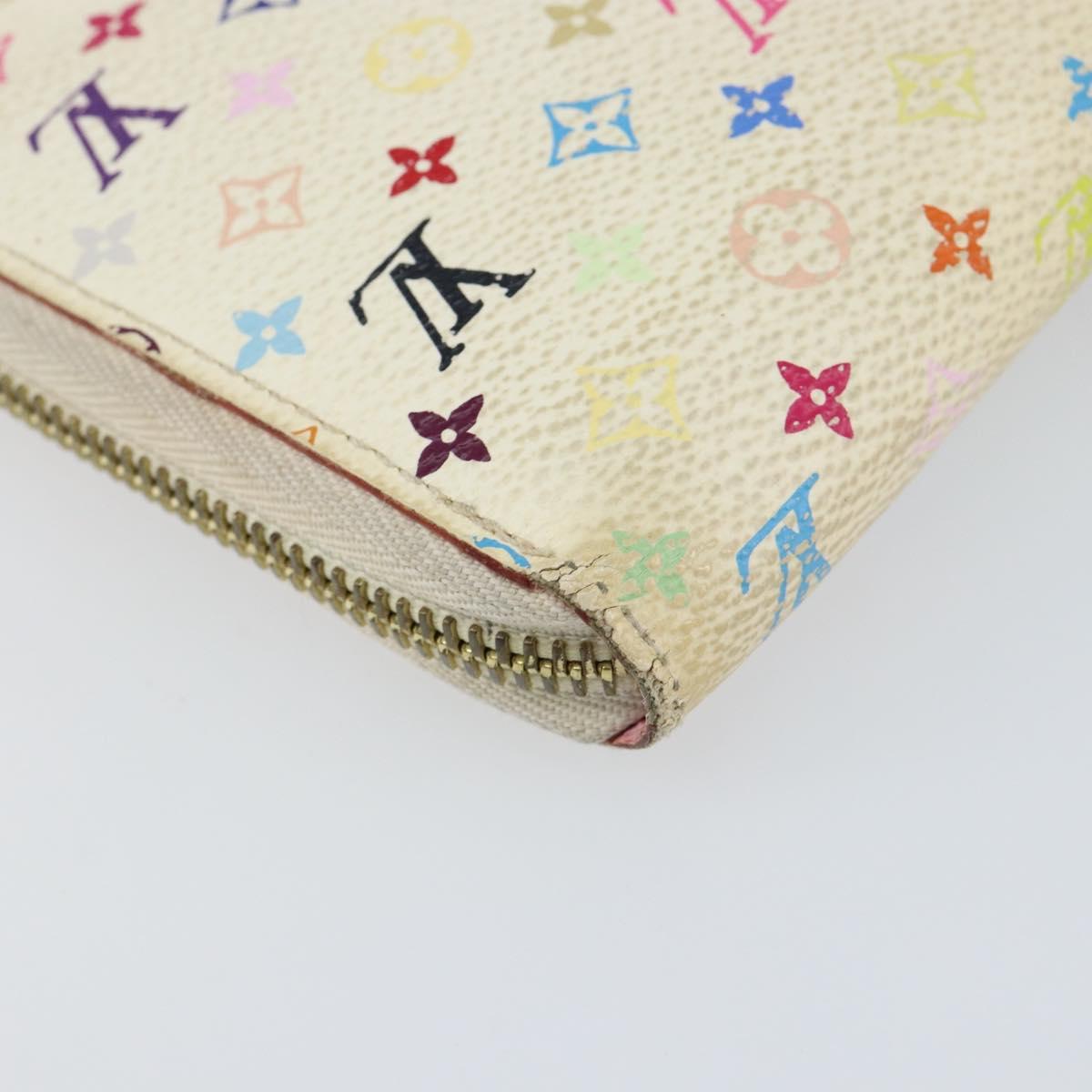 LOUIS VUITTON Monogram Multicolor Zippy Wallet Wallet White M60241 Auth 152436
