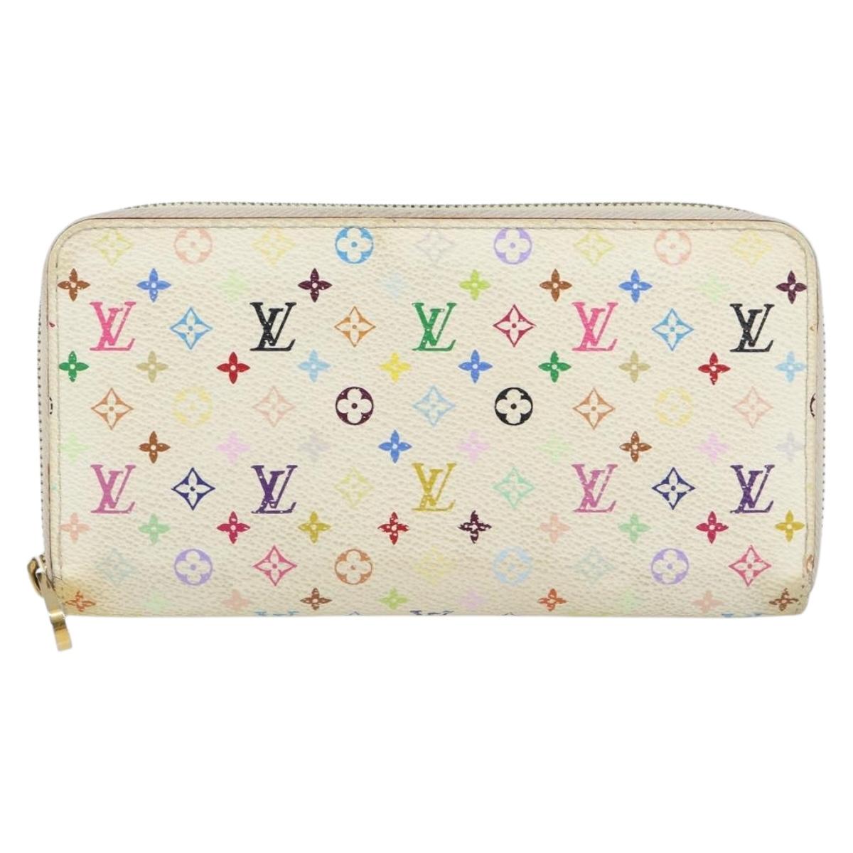 LOUIS VUITTON Monogram Multicolor Zippy Wallet Wallet White M60241 Auth 152436