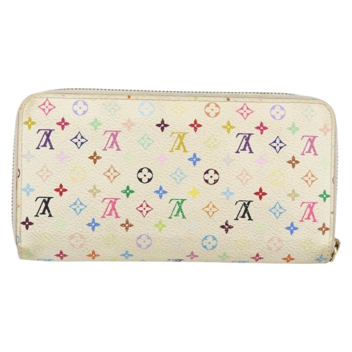 LOUIS VUITTON Monogram Multicolor Zippy Wallet Wallet White M60241 Auth 152436