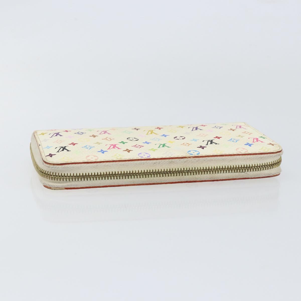 LOUIS VUITTON Monogram Multicolor Zippy Wallet Wallet White M60241 Auth 152436