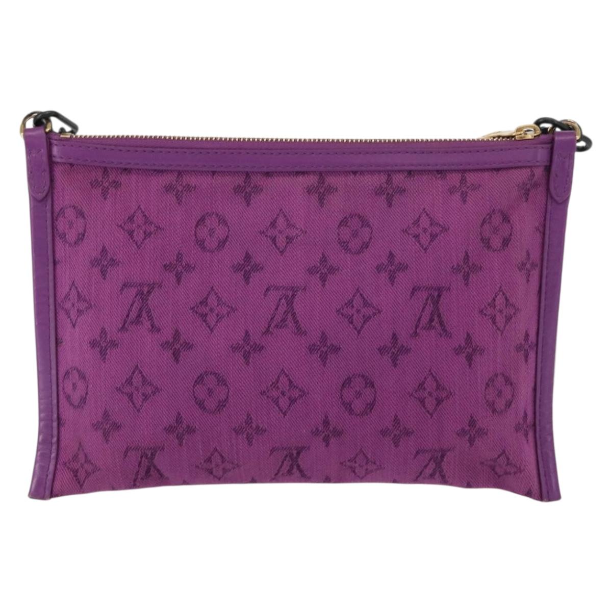 LOUIS VUITTON Monogram Monogram Denim Flat Messenger Bag M44641 LV Auth 152437SAM