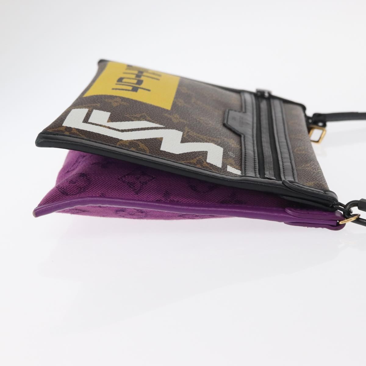 LOUIS VUITTON Monogram Monogram Denim Flat Messenger Bag M44641 LV Auth 152437A