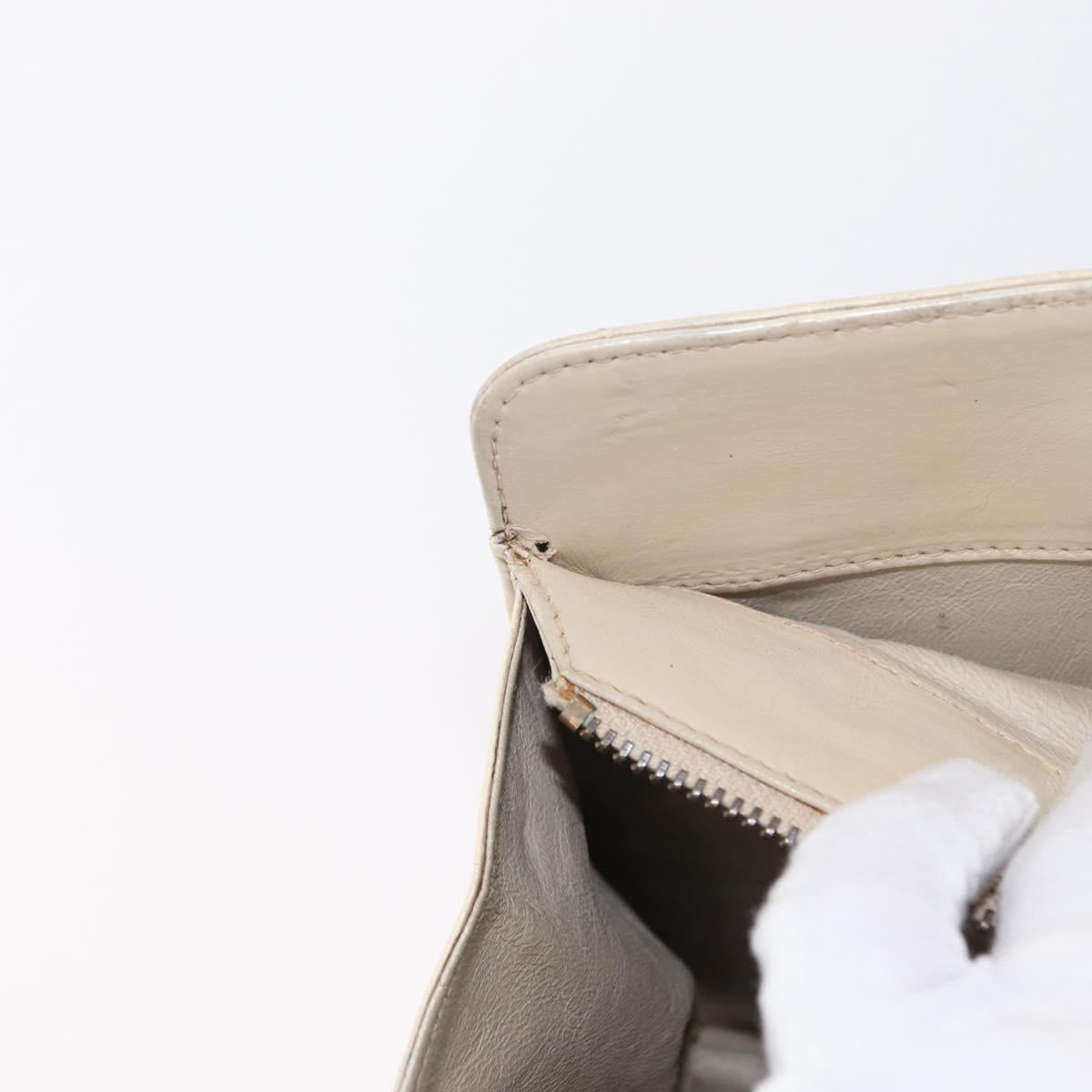 CHANEL Matelasse Chain Shoulder Bag Lamb Skin Beige Gold CC Auth 152441