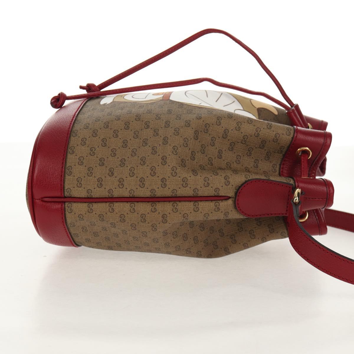 GUCCI Micro GG Supreme Doraemon Collaboration Bag PVC Beige 655597 Auth 152451AM