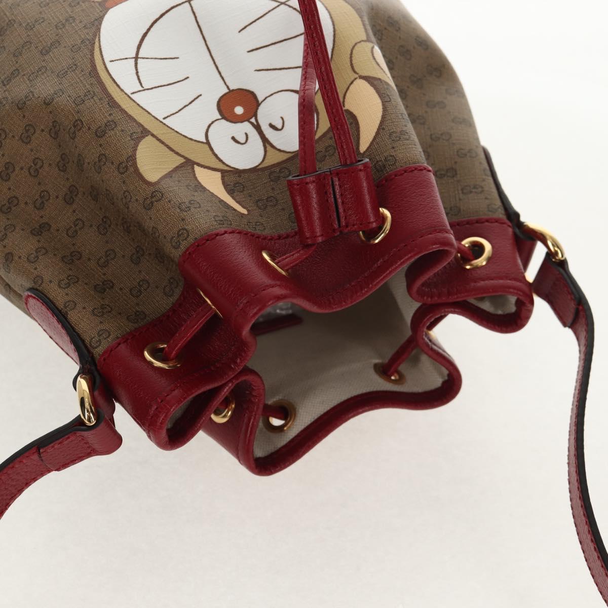 GUCCI Micro GG Supreme Doraemon Collaboration Bag PVC Beige 655597 Auth 152451AM