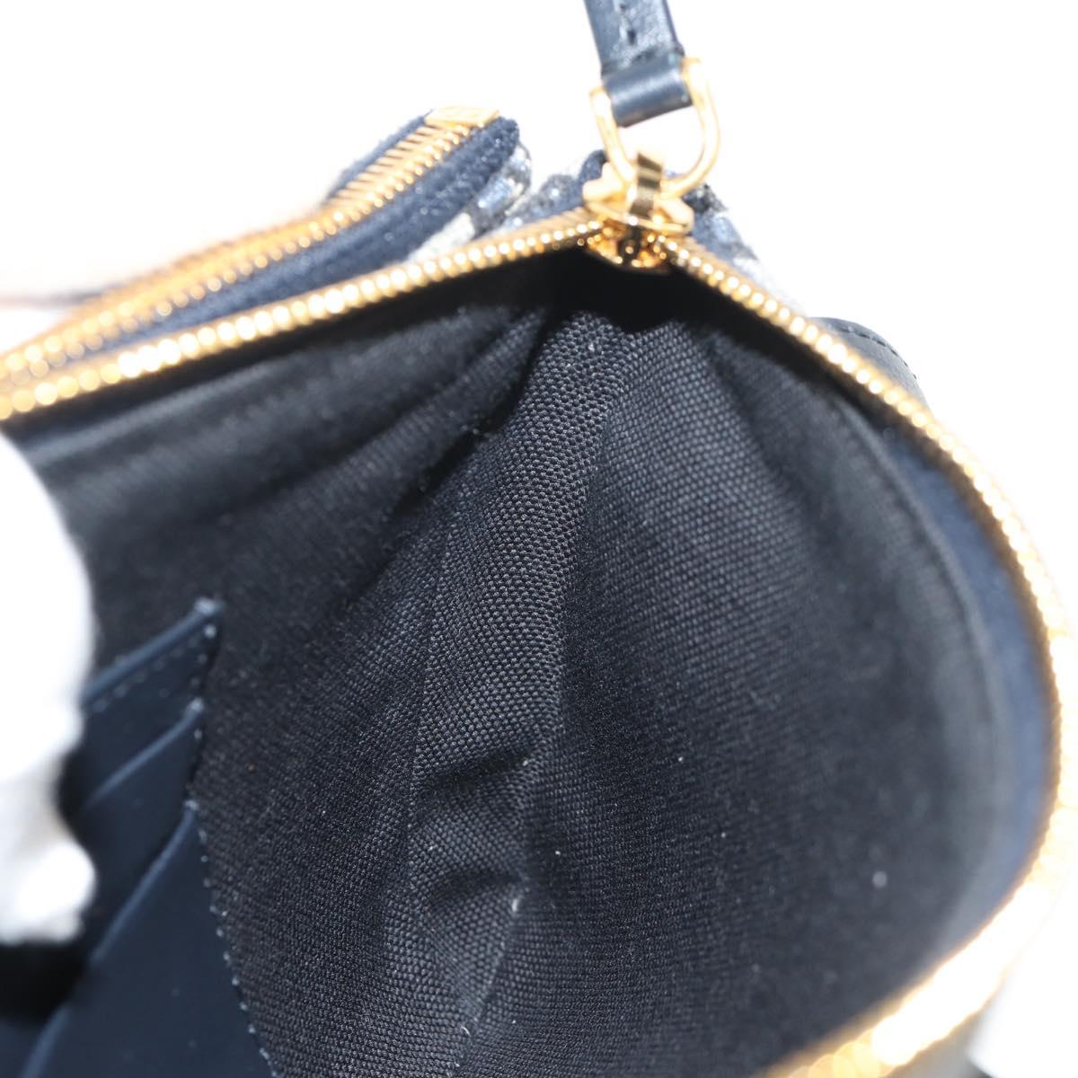 Christian Dior Trotter Canvas Shoulder Bag Navy Silver Auth 152453SM