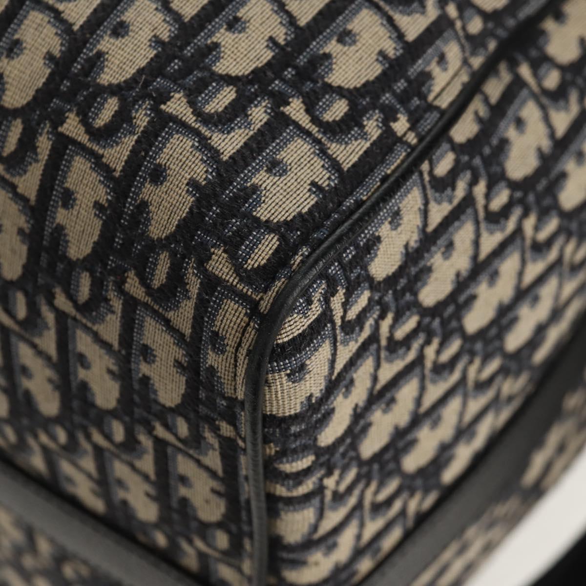 Christian Dior Trotter Canvas Jacquard Lango 50 Bag Navy Silver Auth 152454SM