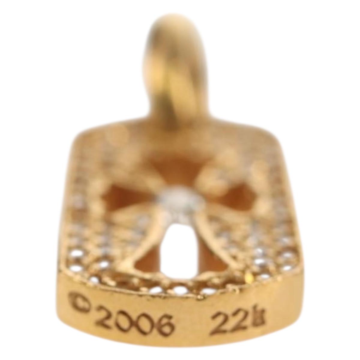 Chrome Hearts Tiny Cutout Cross Charm 22K Gold Auth 152458SM