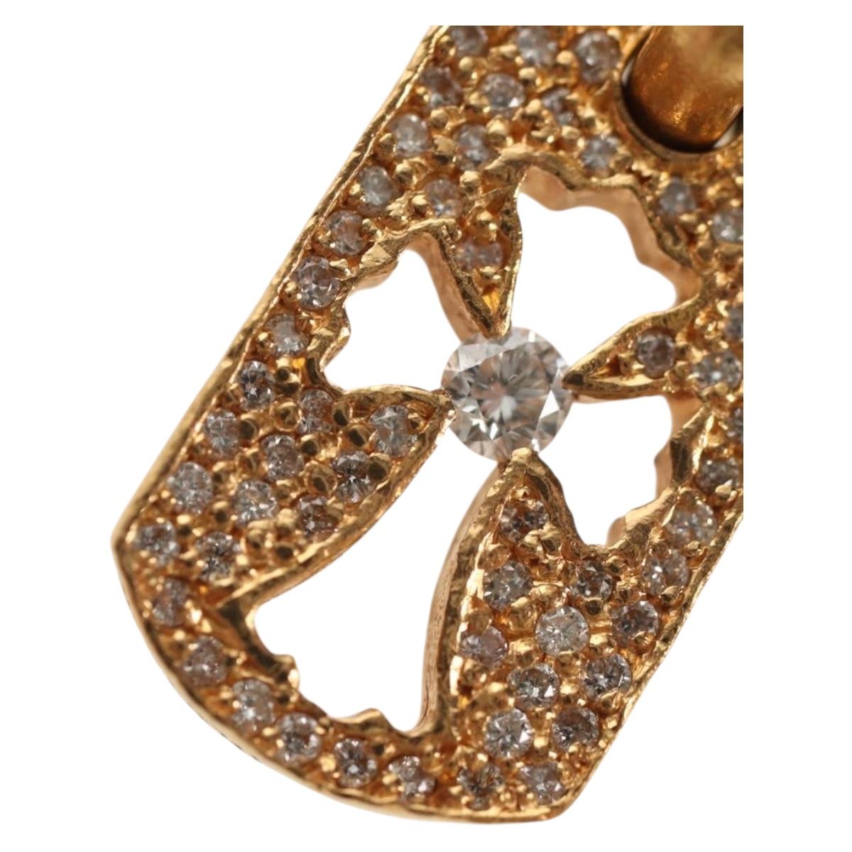 Chrome Hearts Tiny Cutout Cross Charm 22K Gold Auth 152458SM