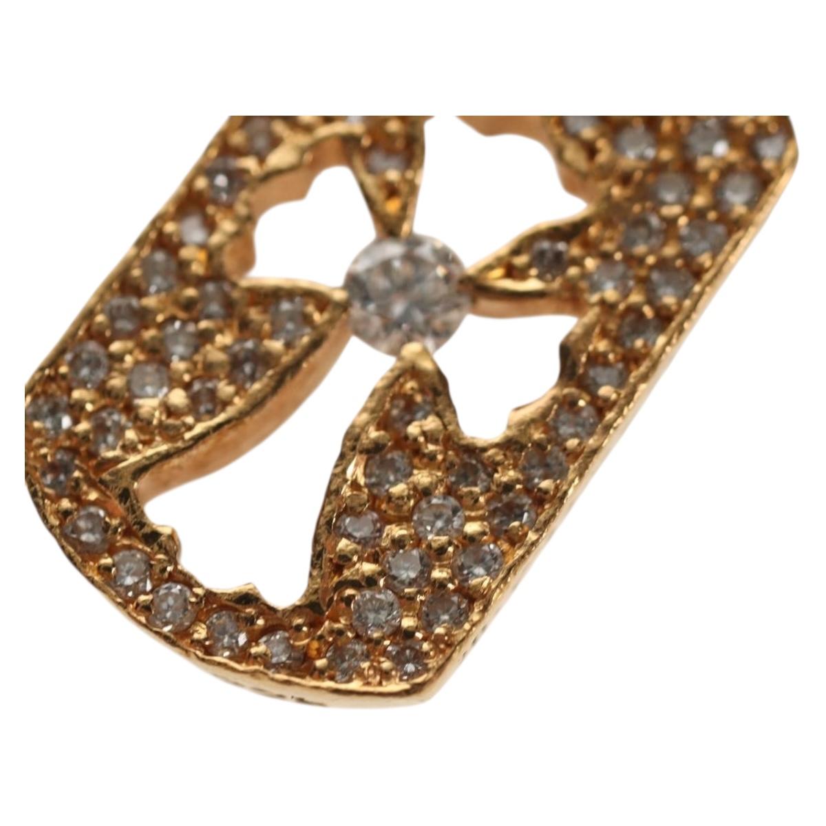 Chrome Hearts Tiny Cutout Cross Charm 22K Gold Auth 152458SM