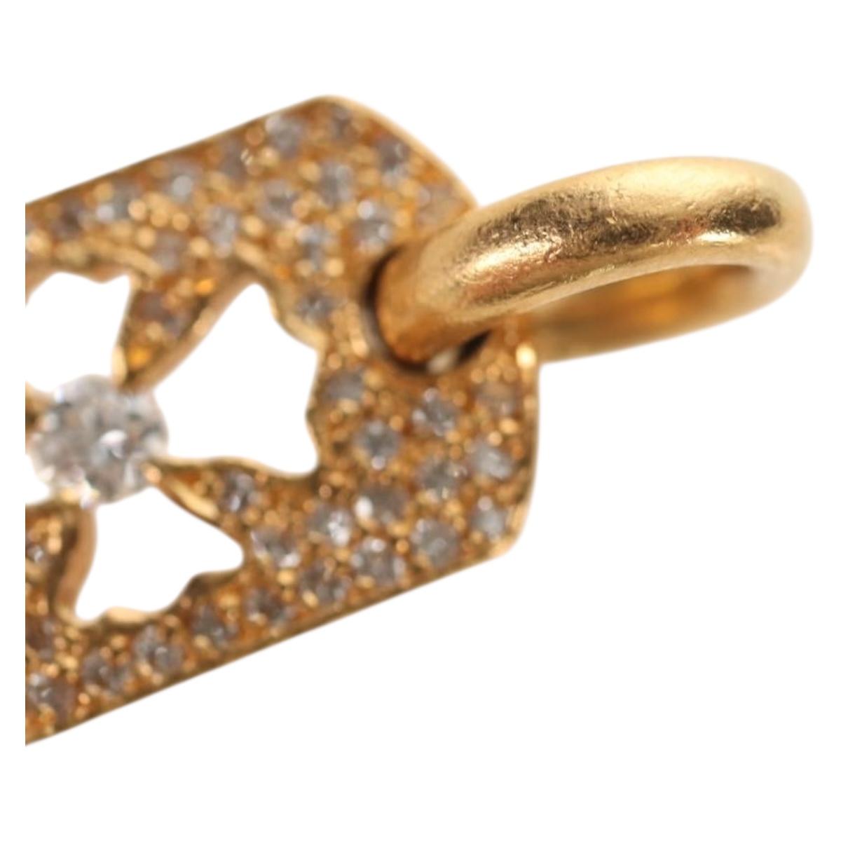 Chrome Hearts Tiny Cutout Cross Charm 22K Gold Auth 152458SM