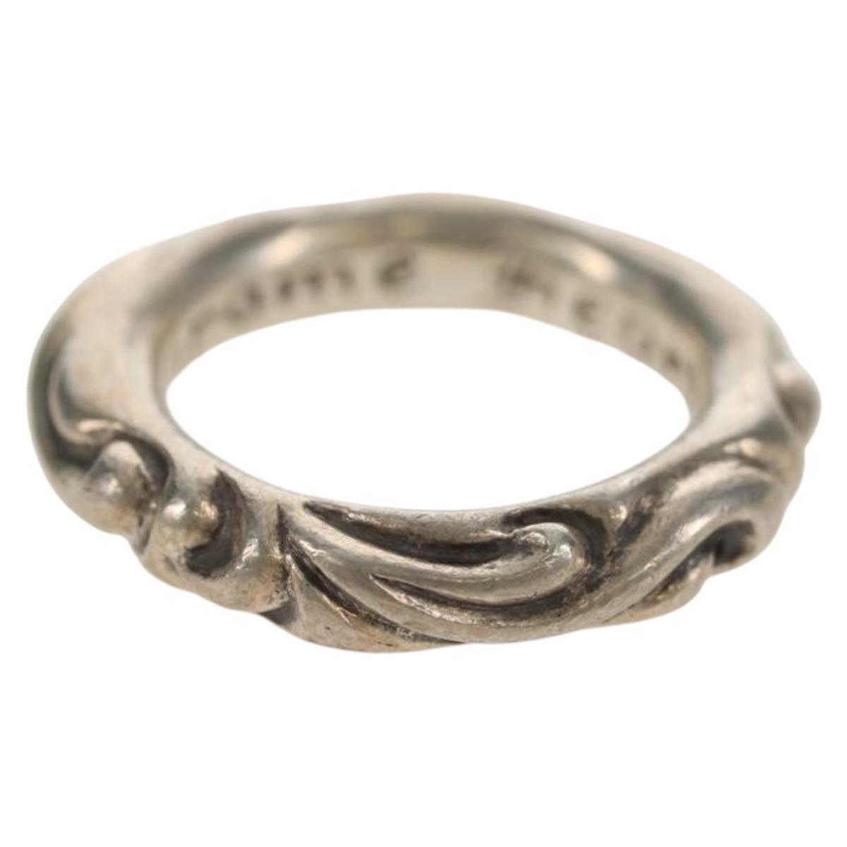 Chrome Hearts Scroll Band Ring Ag925 Silver #1(JP Size) Auth 152460M