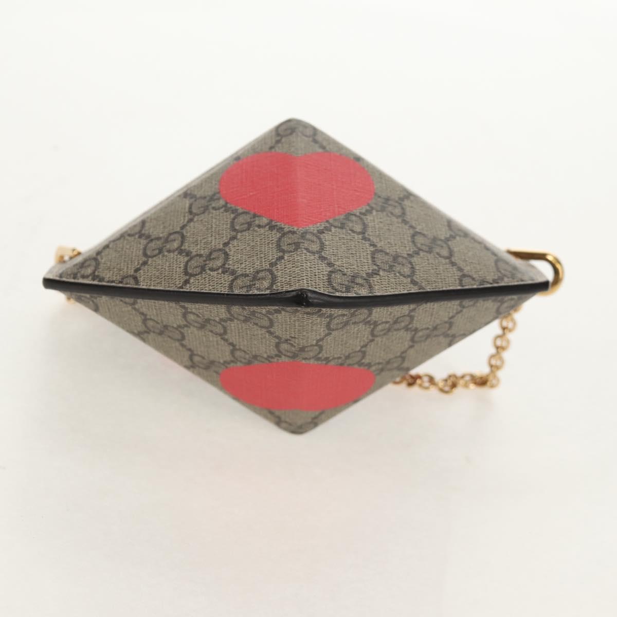 GUCCI GG Supreme Chain Shoulder Bag PVC Beige Gold 678131 Auth 152468AM