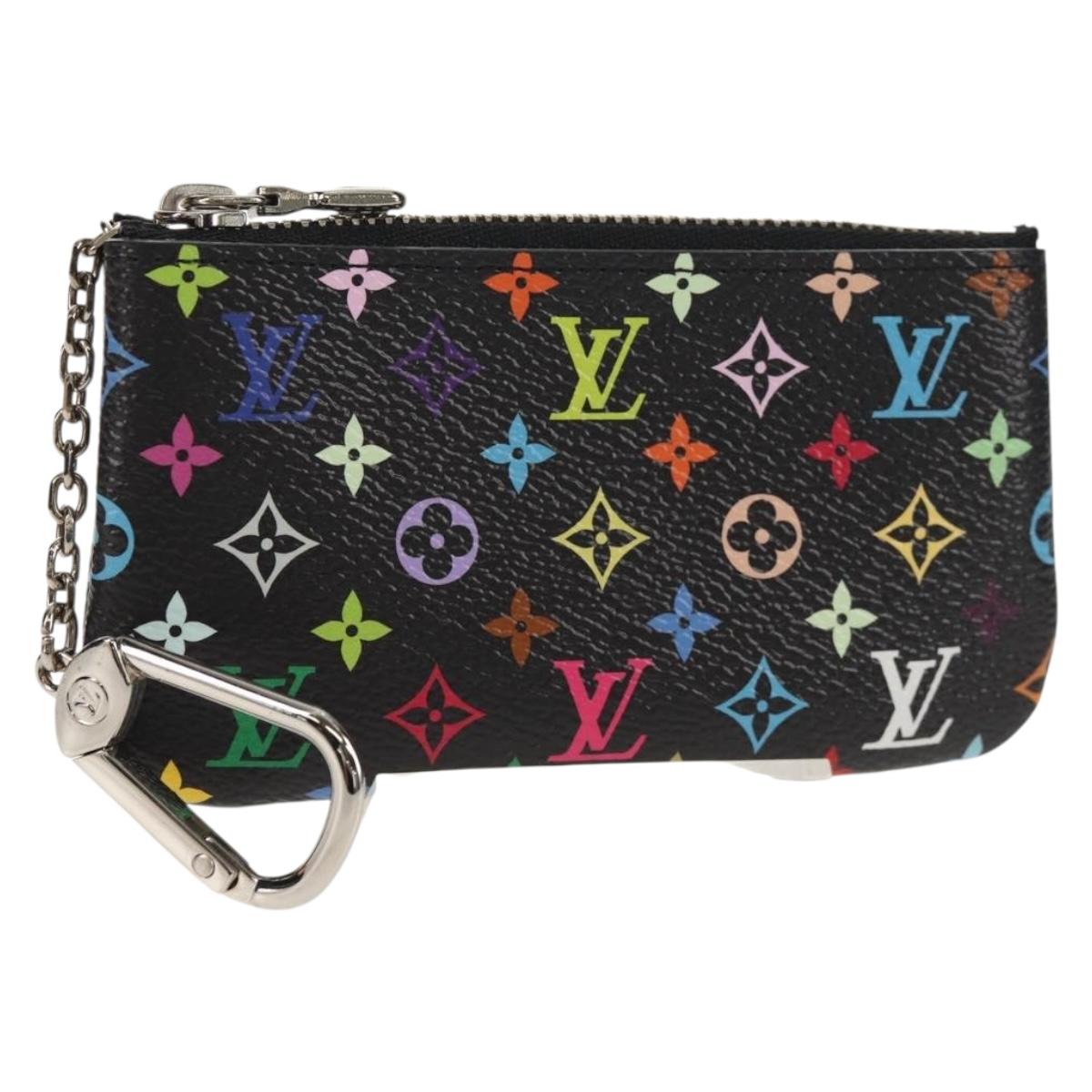LOUIS VUITTON Multicolor Pochette Cles NM Coin Purse Black M60279 Auth 152469SM